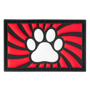 Tag Paw met klittenband, rood