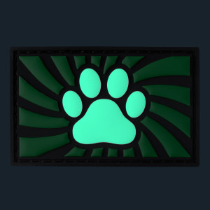 Tag Paw met klittenband Groen