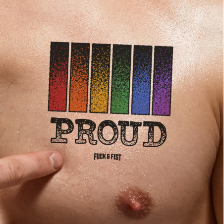 Tijdelijke tatoeage 'Proud', 9 x 8,5 cm