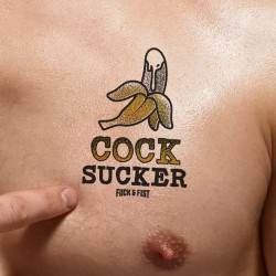 Tatuaggio temporaneo “Cock Sucker” 9 x 6,5 cm
