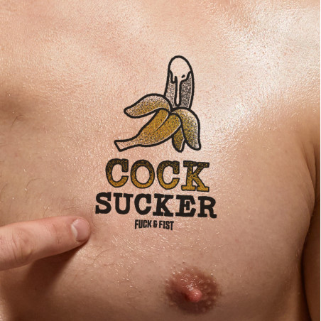 "Cock Sucker" Temporary Tattoo, 9 x 6.5 cm