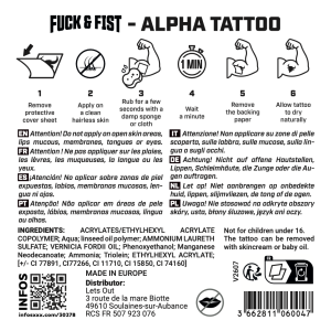Tatuagem temporária Alpha 9 x 8 cm