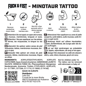 Minotaur Temporary Tattoo, 9 x 7.5 cm