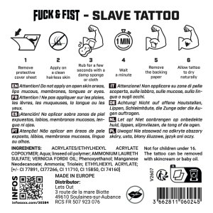 Tatuagem temporária «Slave» 9 x 8,5 cm