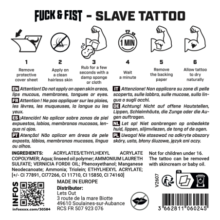 Tatouage temporaire Slave de Fuck & Fist