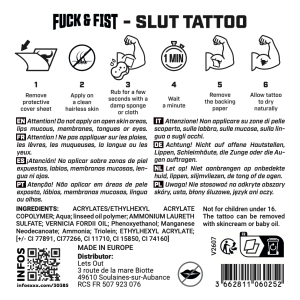 "Slut" Temporary Tattoo, 9 x 7 cm