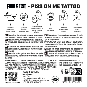 Tatuaje temporal «Piss on Me», 8,5 x 7 cm