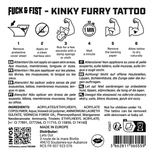 Tatuaje temporal «Kinky Furry», 8,5 x 7,5 cm